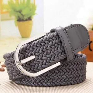 110CM Casual Woven Stretch Braided Elastic Canvas Belt