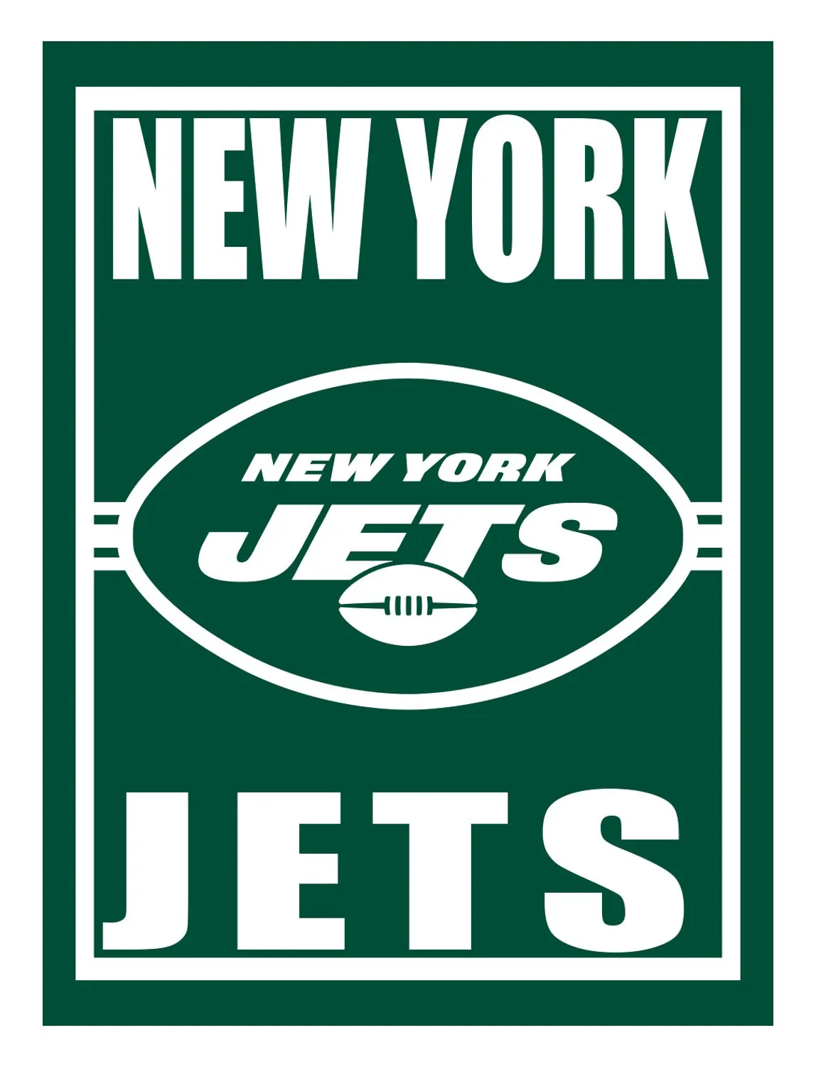 15.5"L x 11.5"H Medium Metal Wall Sign, New York Jets,6m3821usm