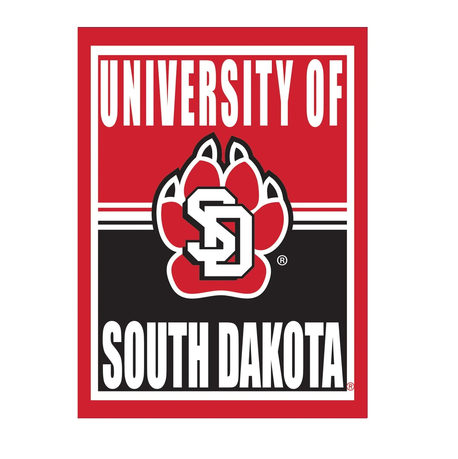 15.5"L x 11.5"H Medium Metal Wall Sign, University of South Dakota,6m5037usm