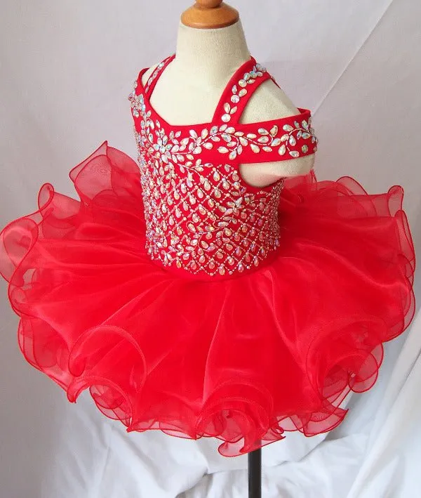16 color --Halter Infant/toddler/baby/children/kids Girl's Nations Pageant Dress