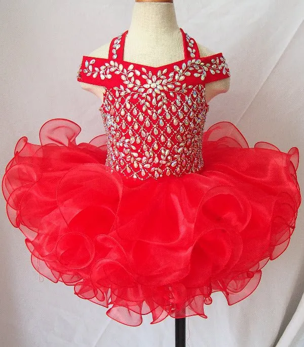 16 color --Halter Infant/toddler/baby/children/kids Girl's Nations Pageant Dress