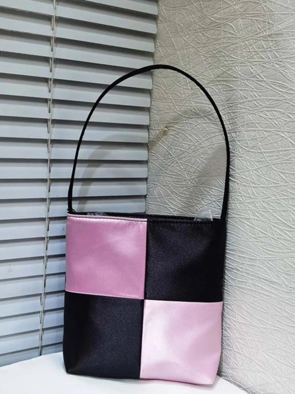 1950S Sweet Checkerboard Silk Party Bag Vintage Handbag