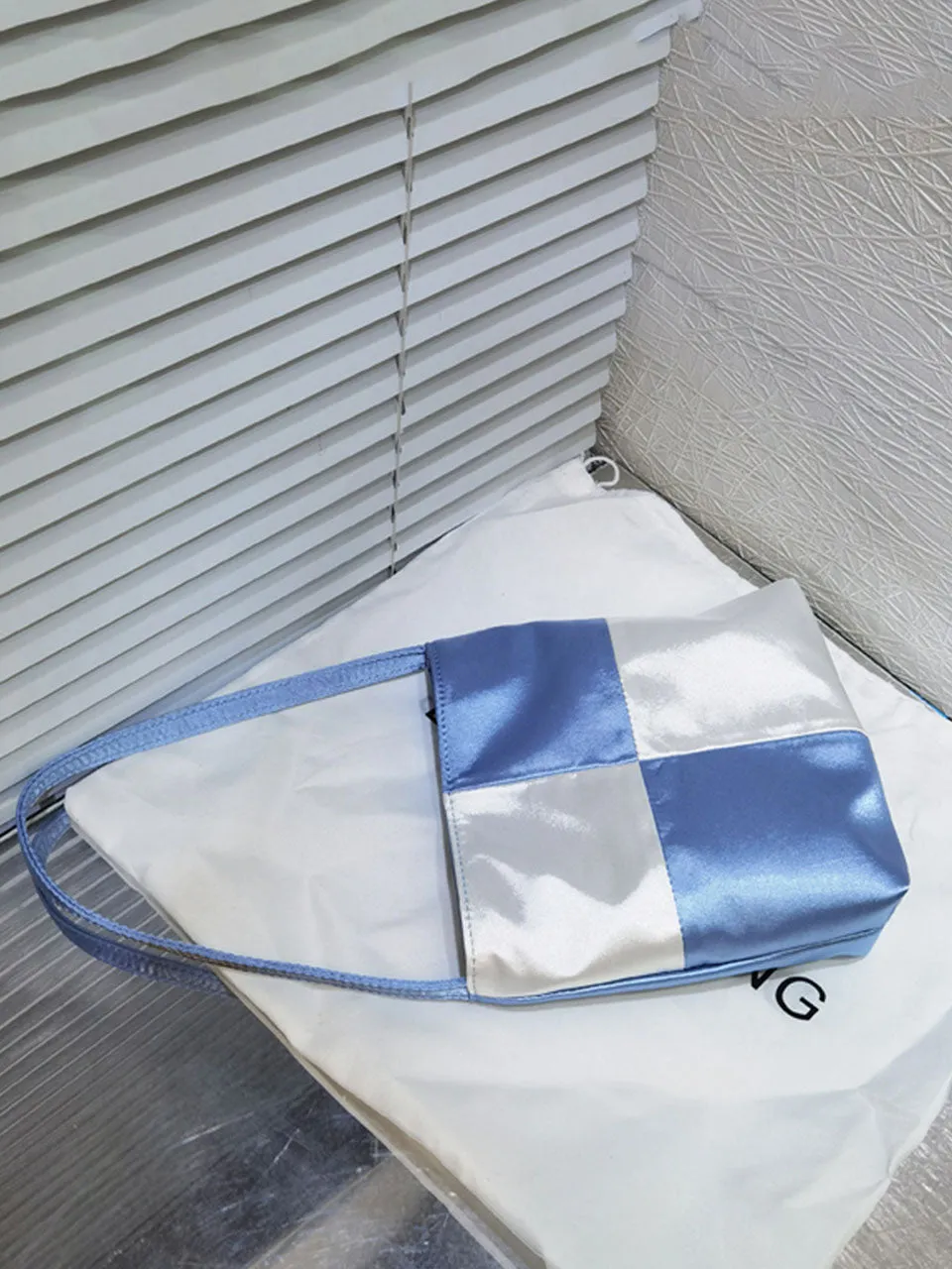 1950S Sweet Checkerboard Silk Party Bag Vintage Handbag