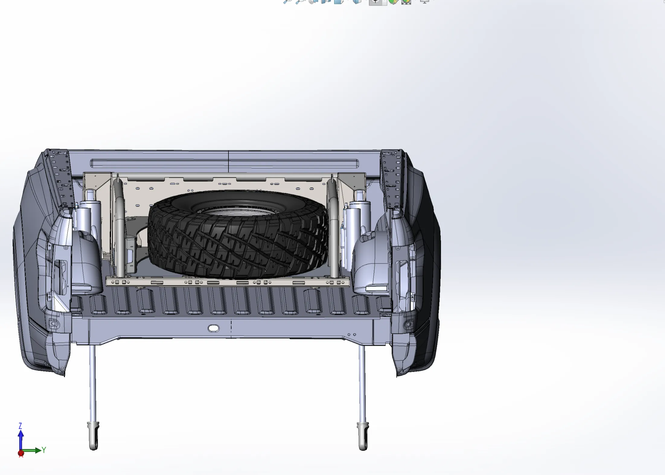 2021  Raptor 5-Link Rear Bed Organizer - 3.0x16 Coil Over or 3.5x16 Bypass Shock