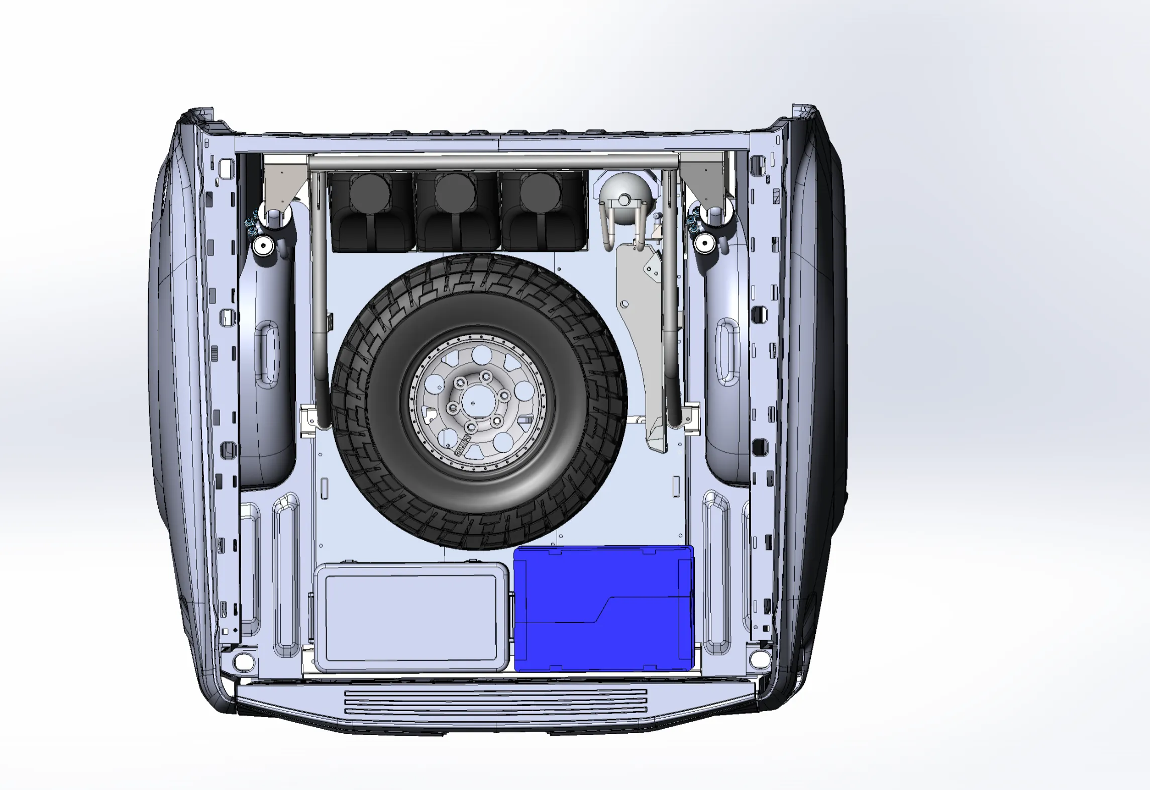 2021  Raptor 5-Link Rear Bed Organizer - 3.0x16 Coil Over or 3.5x16 Bypass Shock