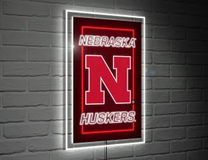 22"H x 14"L NeoLite Wall Décor, Rectangle, University of Nebraska,8led949nlrt