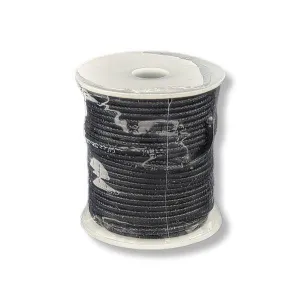 2mm Waxed Cord Black Spool 25 meters