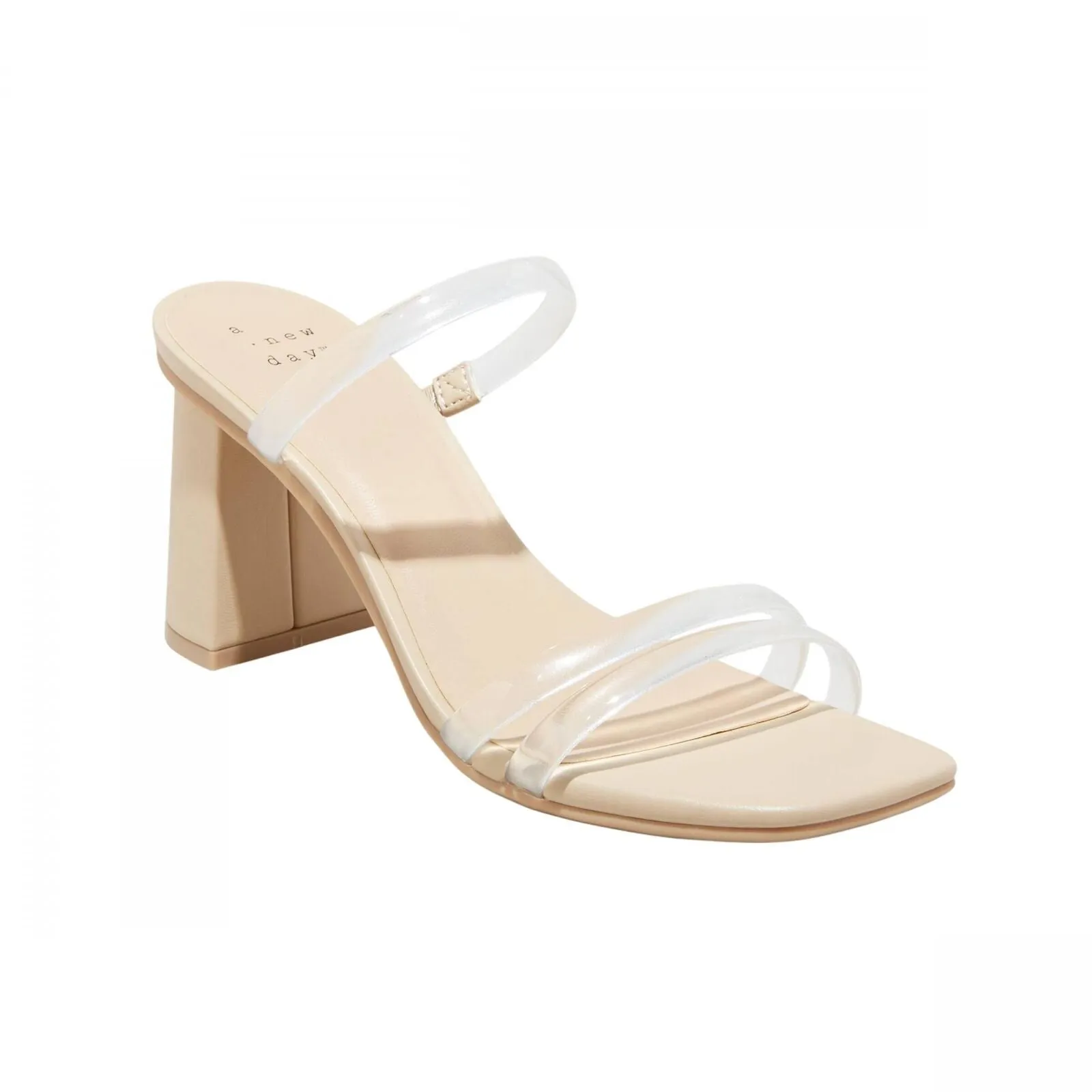 A New Day Womens Stacy Mule Heels 89530503 Clear Brown 8.5M