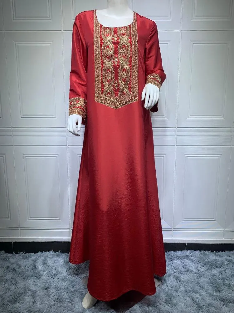 Abaya Gold Embroidered Sequin Dress