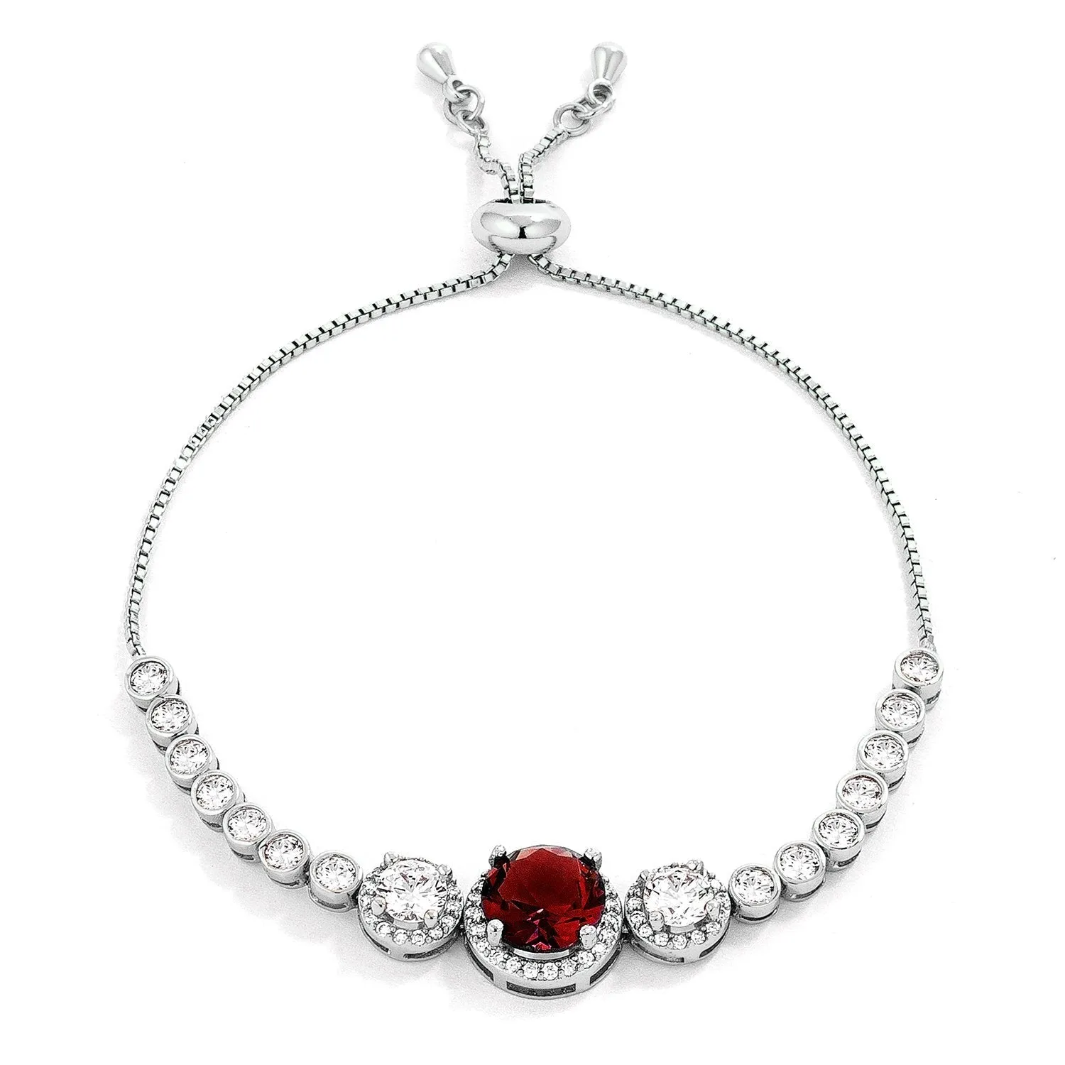 Abigail 9mm Amethyst CZ Bolo Slider Bracelet