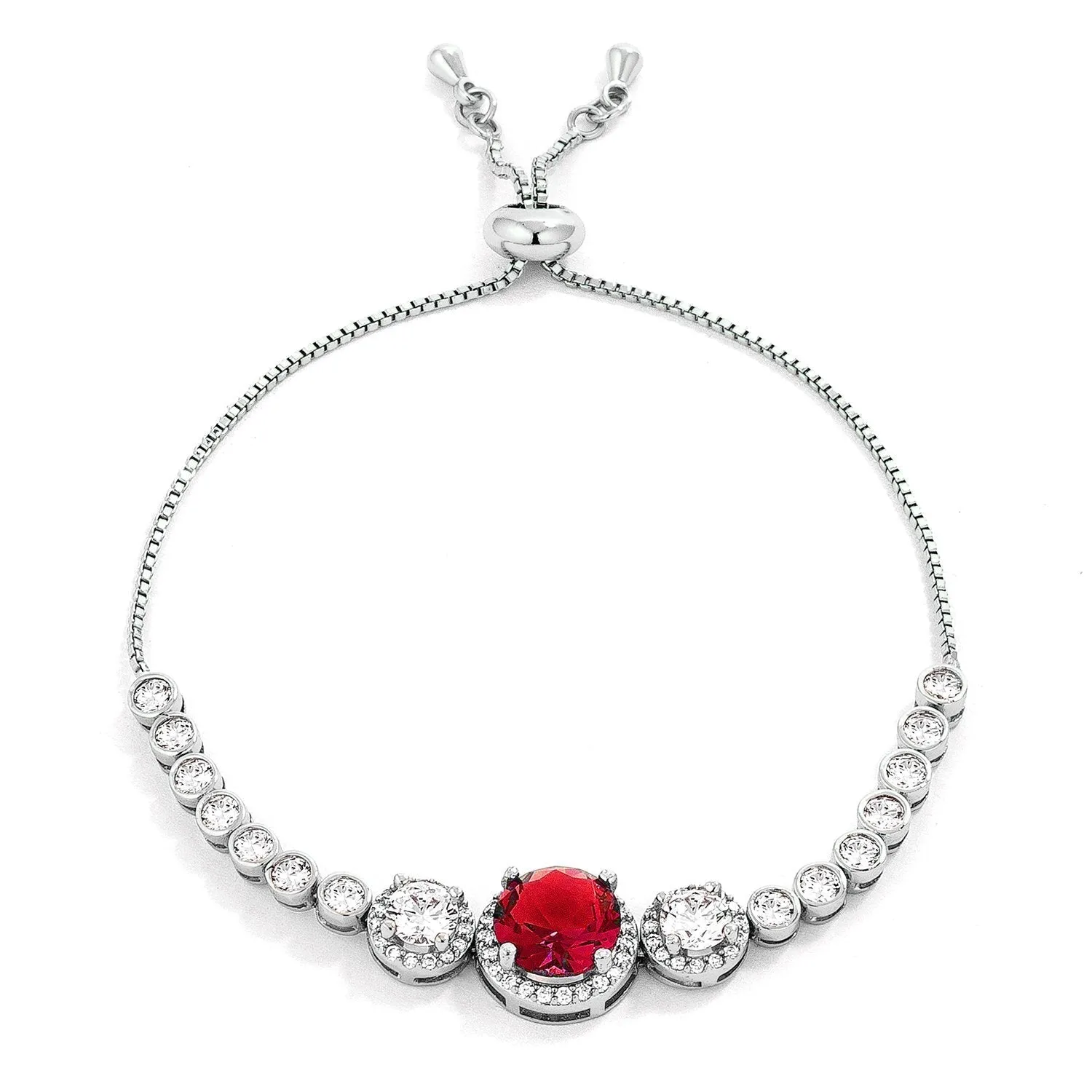 Abigail 9mm Pink CZ Bolo Slider Bracelet