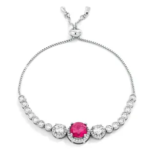 Abigail 9mm Pink CZ Bolo Slider Bracelet
