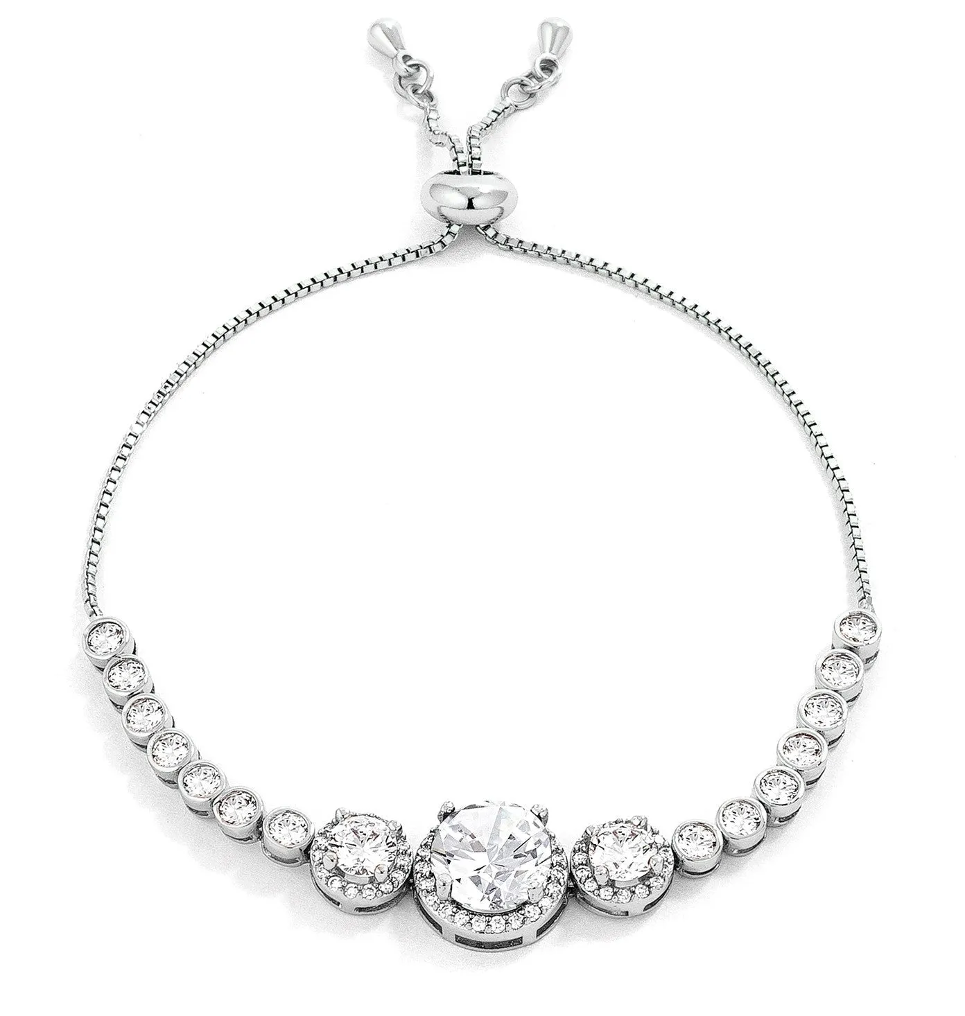 Abigail 9mm Pink CZ Bolo Slider Bracelet