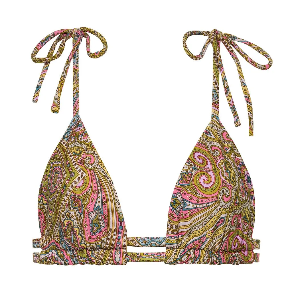 Ali Paisley Palua Ties Bikini Top