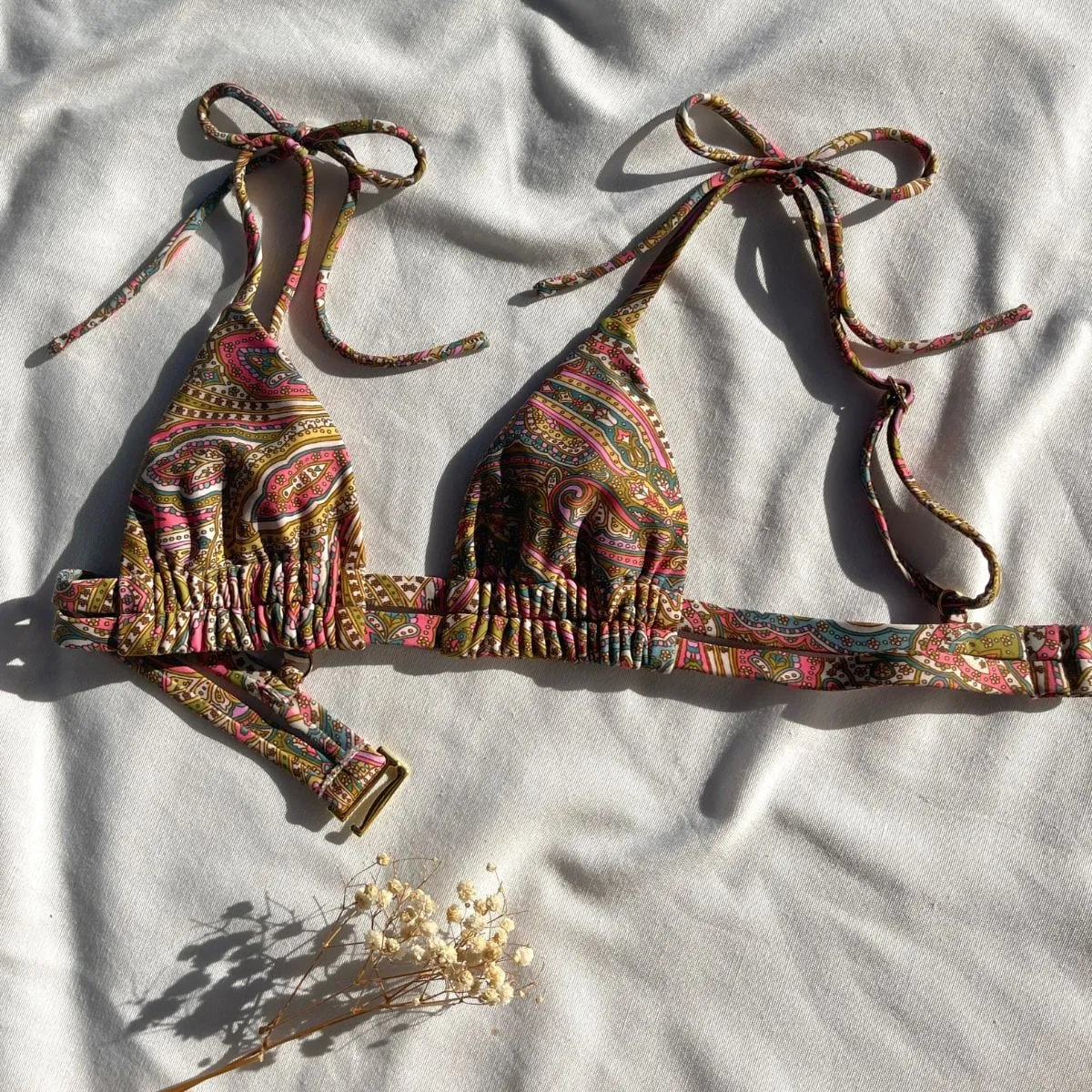 Ali Paisley Palua Ties Bikini Top