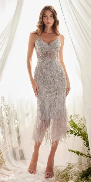Andrea & Leo A1190 Tea Length Embellished Cocktail Dress