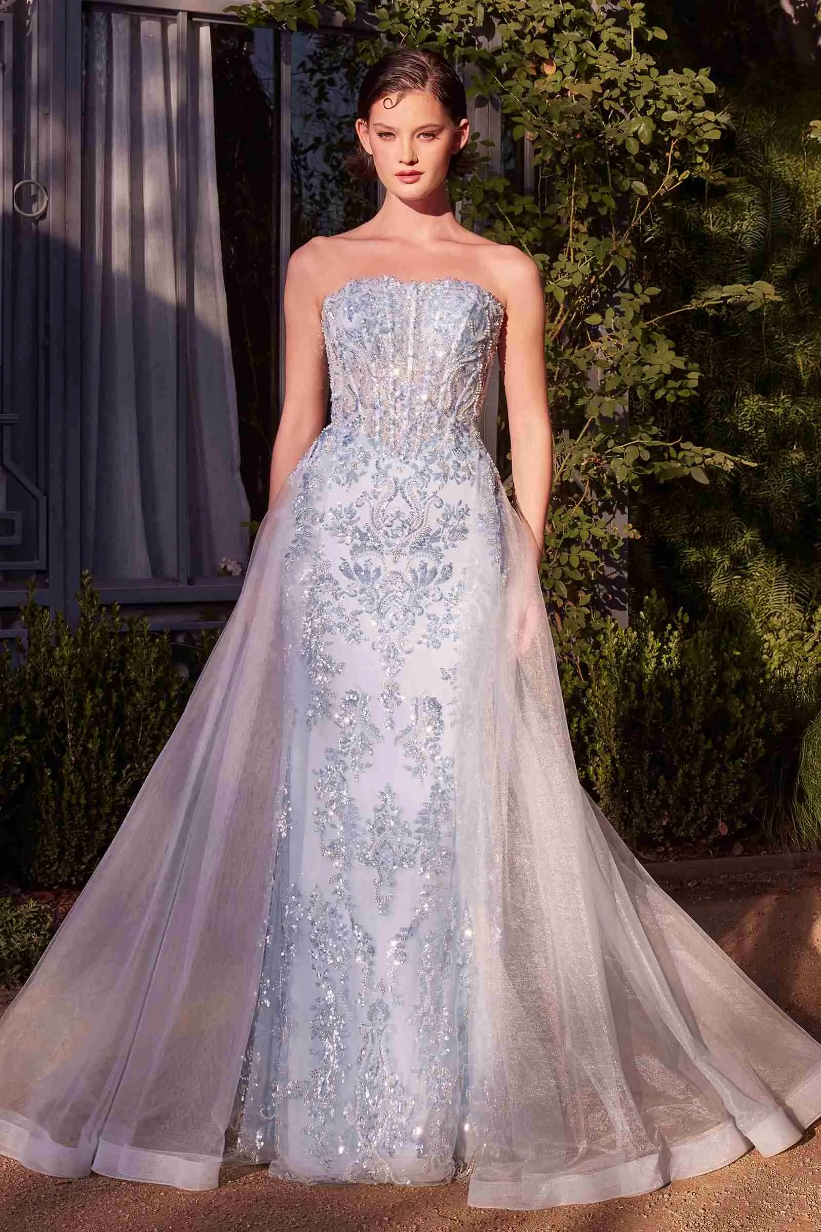 Andrea & Leo A1365 Dress Strapless Overskirt Glimmering Gown