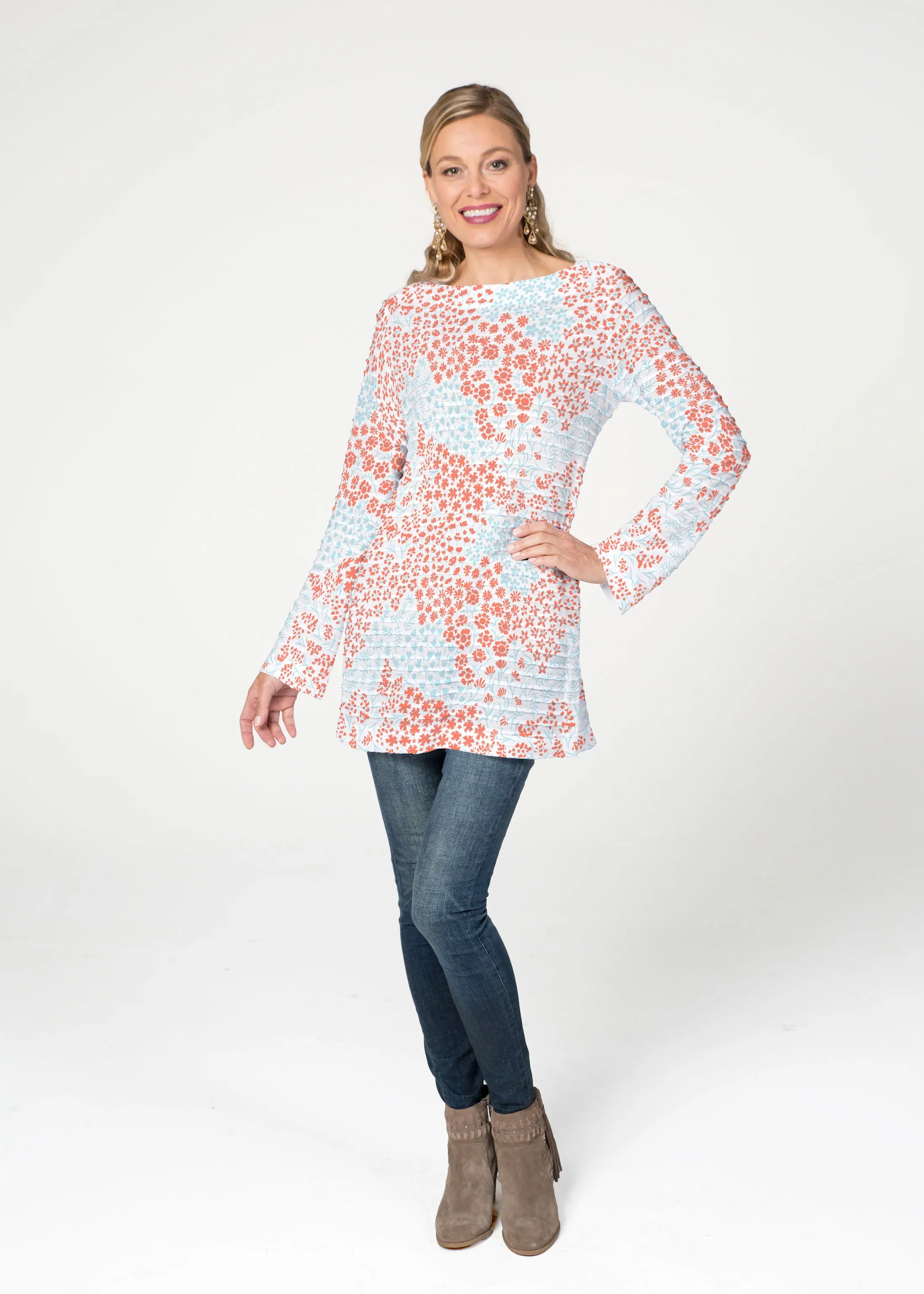 Annabelle (8040) ~ Banded Boatneck Tunic