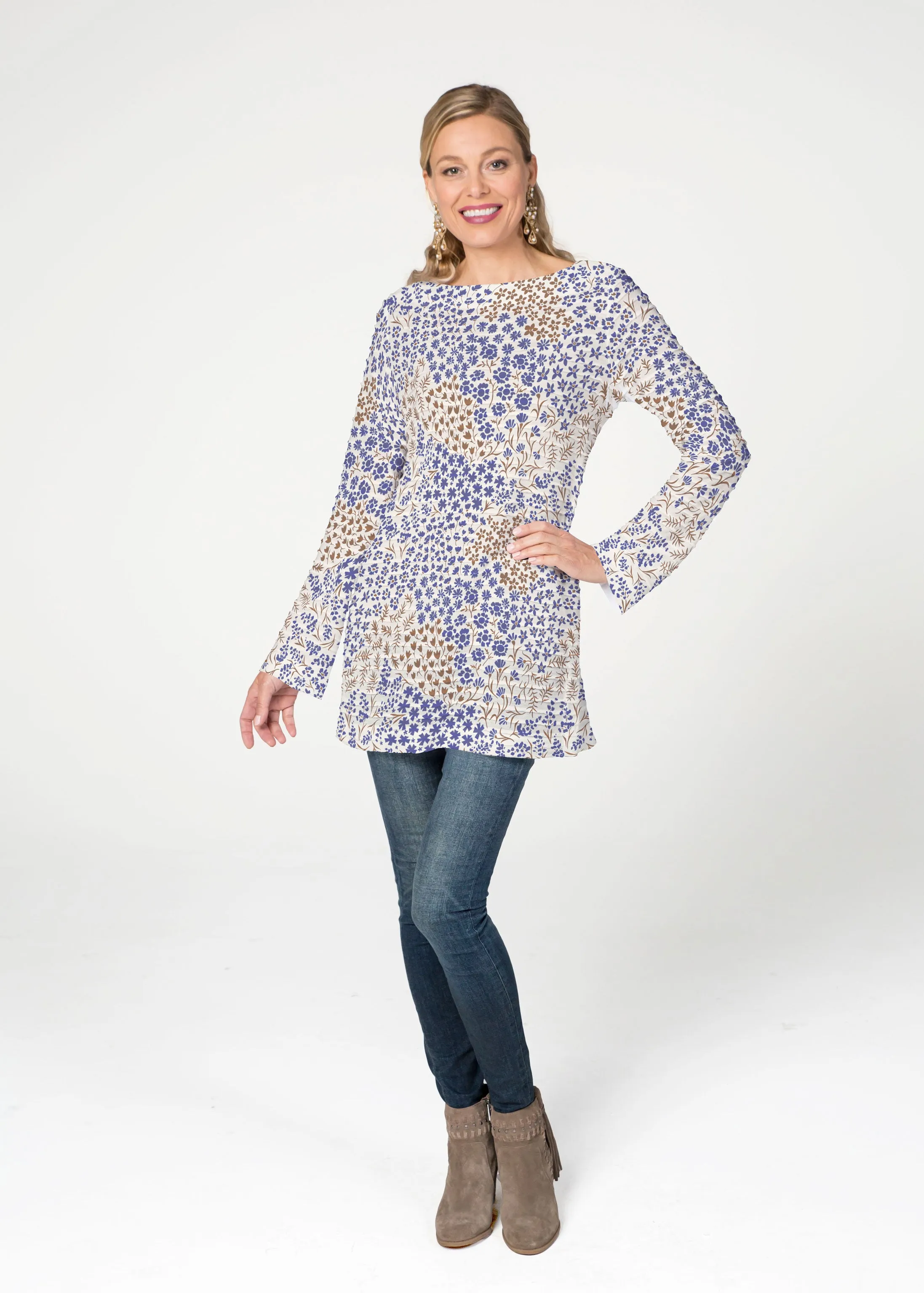 Annabelle Autumn (8058) ~ Banded Boatneck Tunic