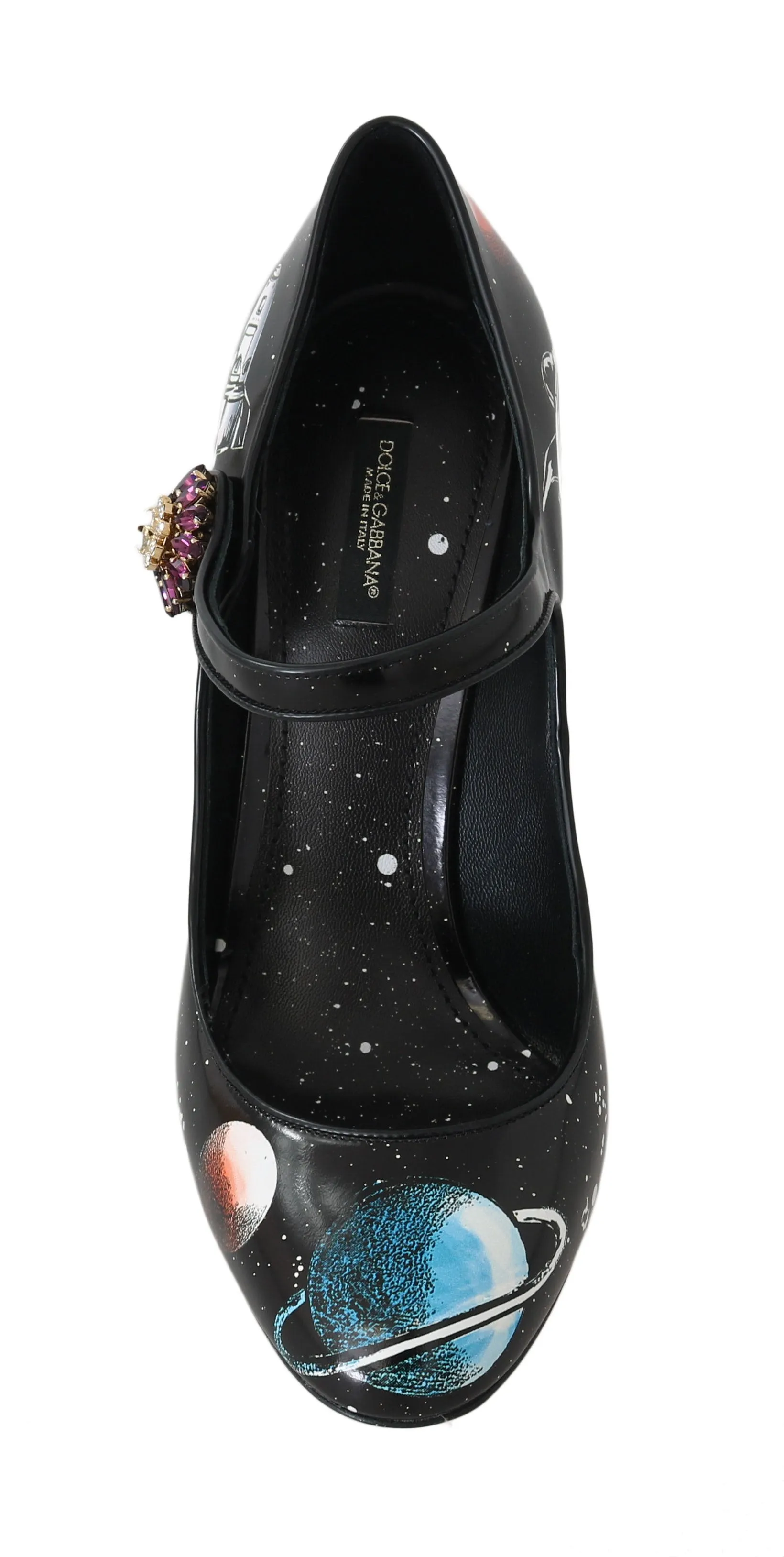 Astronaut Black Leather Crystal