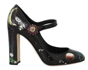 Astronaut Black Leather Crystal