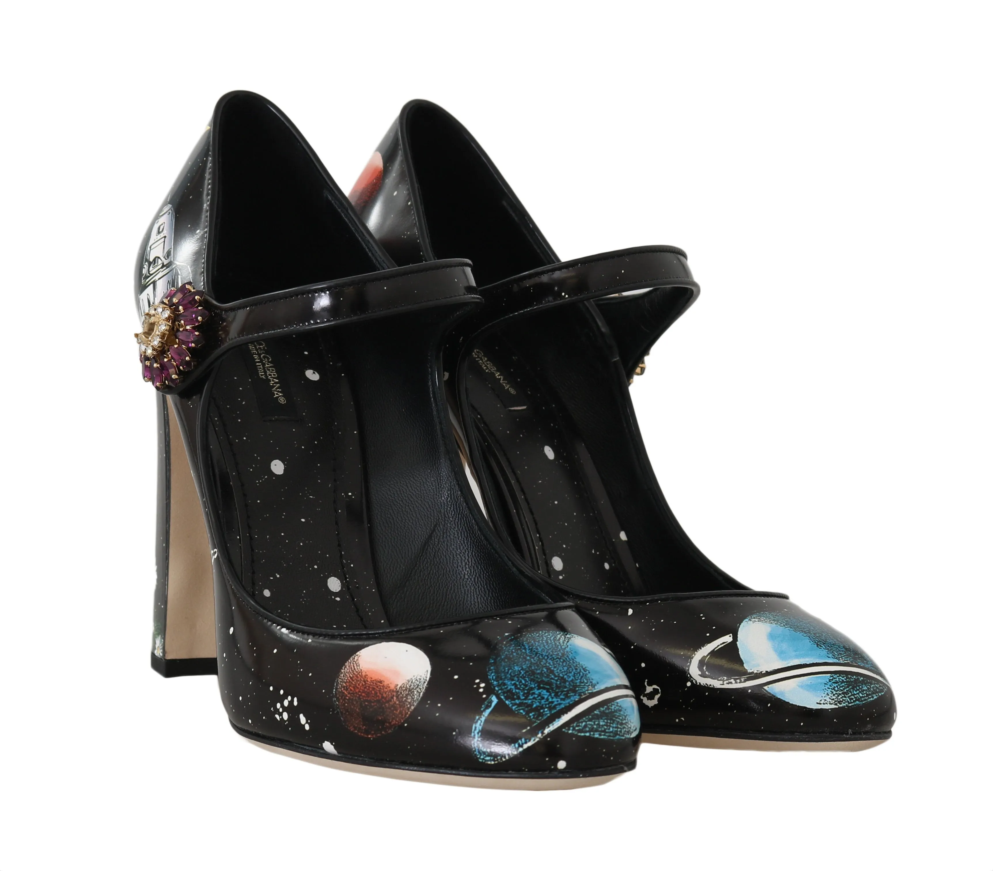 Astronaut Black Leather Crystal