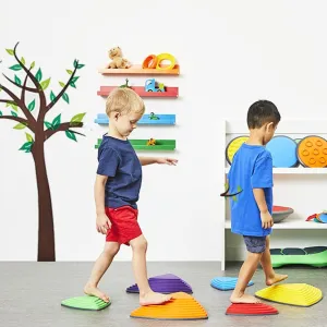 Autism-Friendly Sensory Large 6 Piece Montessori Gonge River Stones | Primary Colours
