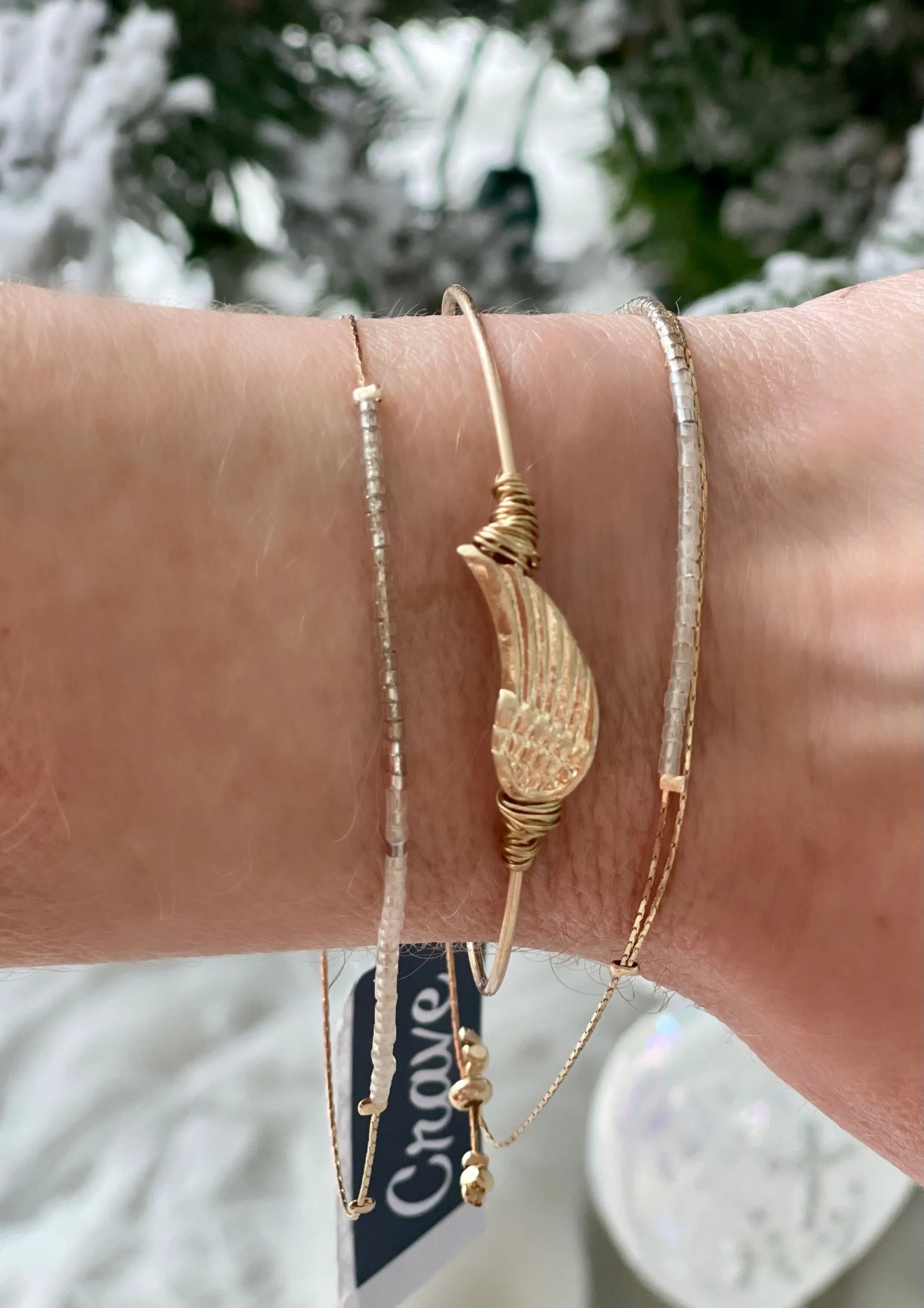 Barbados Dainty Silk Cord Bead Bracelet // LAST ONE