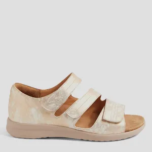 BARDOT XW - SMUDGE METAL LEATHER - ALMOND SOLE