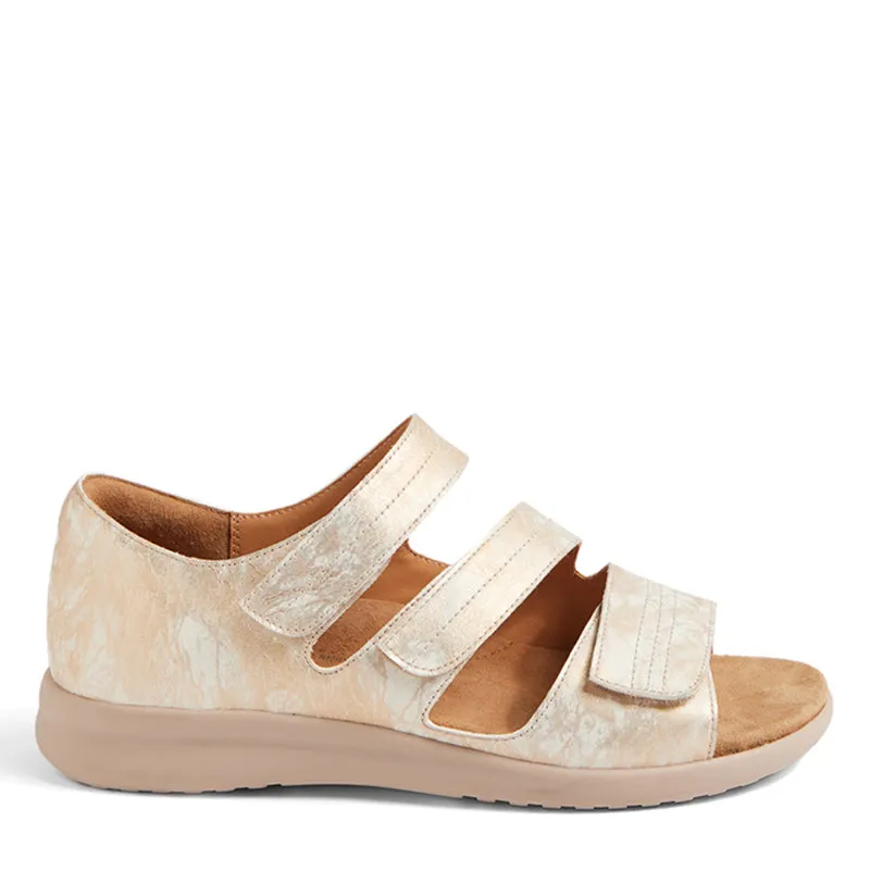 BARDOT XW - SMUDGE METAL LEATHER - ALMOND SOLE