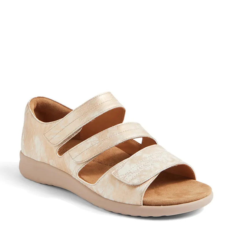 BARDOT XW - SMUDGE METAL LEATHER - ALMOND SOLE