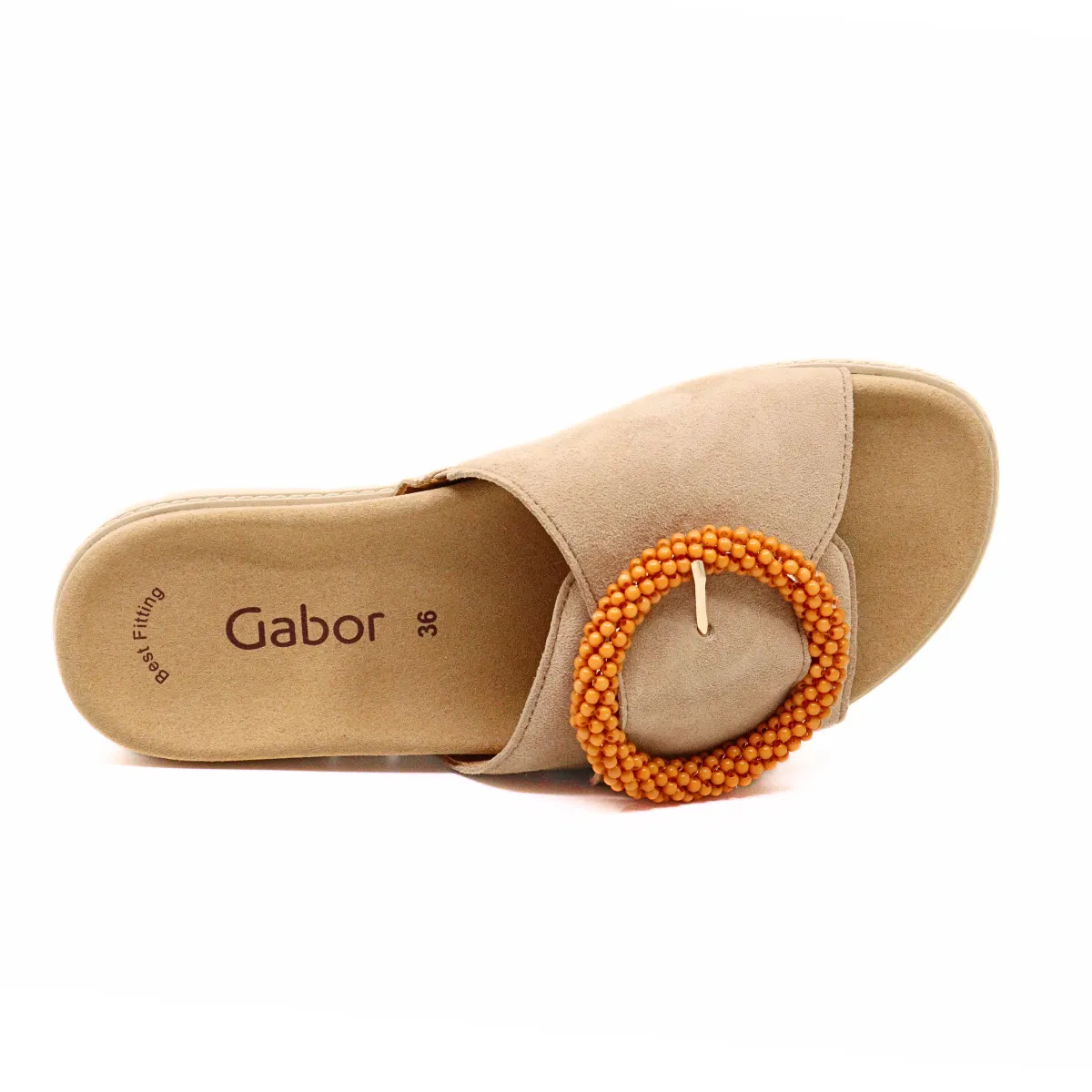 Beaded Buckle Sandal Caramel