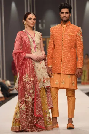 Beautiful designer mehendi dress embroidered in white and red color # B3434