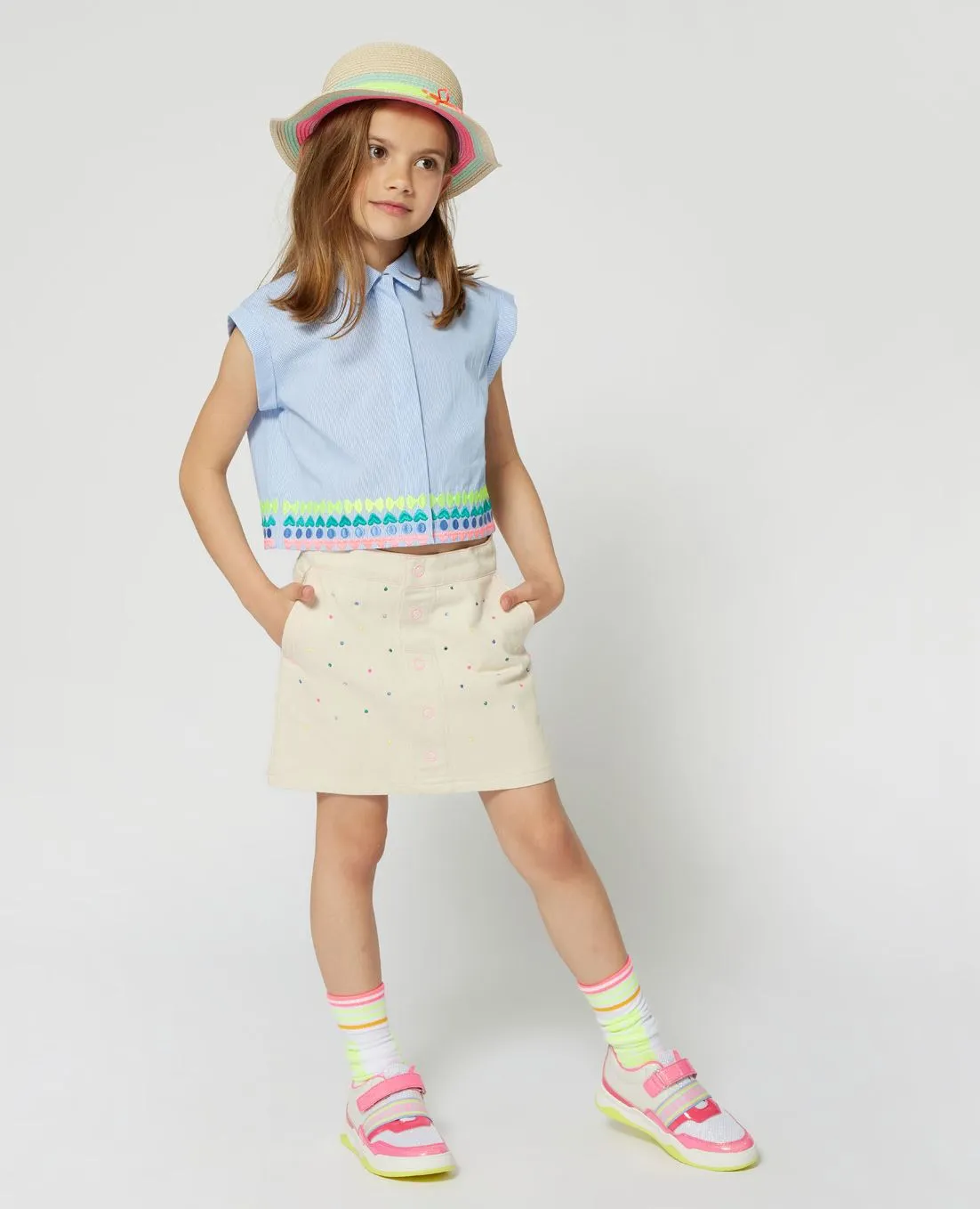 Billieblush Embroidered Striped Shirt