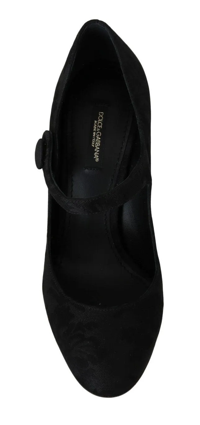 Black Brocade Crystal Gold Studded Shoes