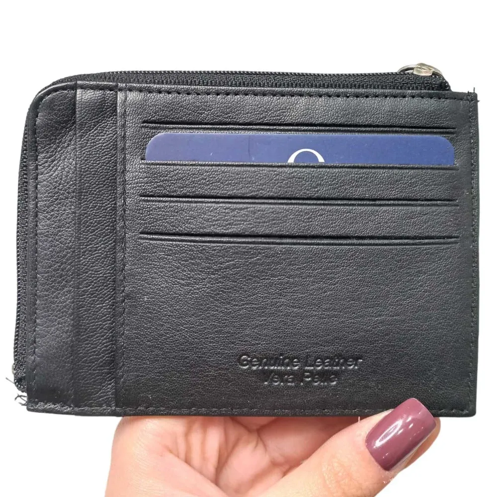 Black Credit Card Wallet With Zip