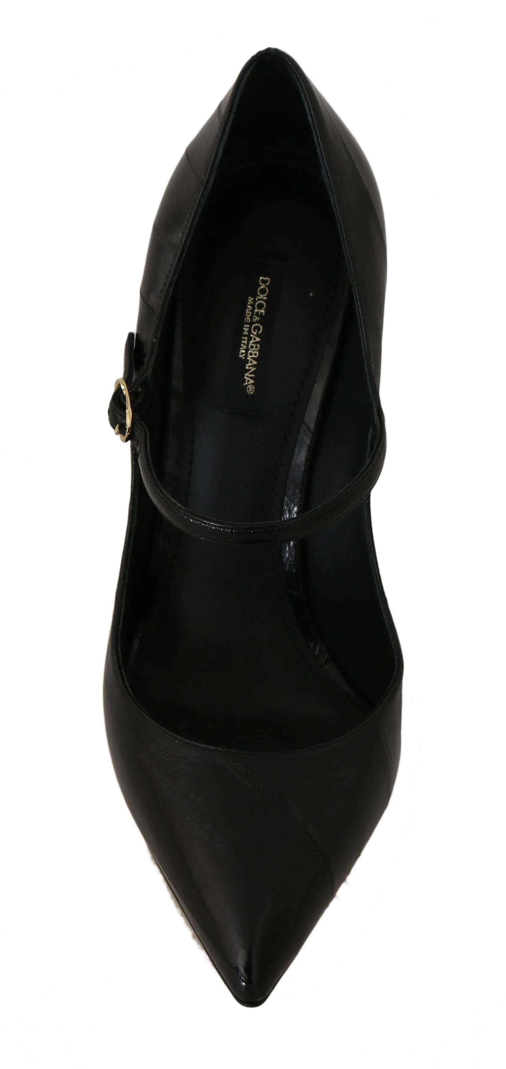 Black Eelskin Leather Mary Jane