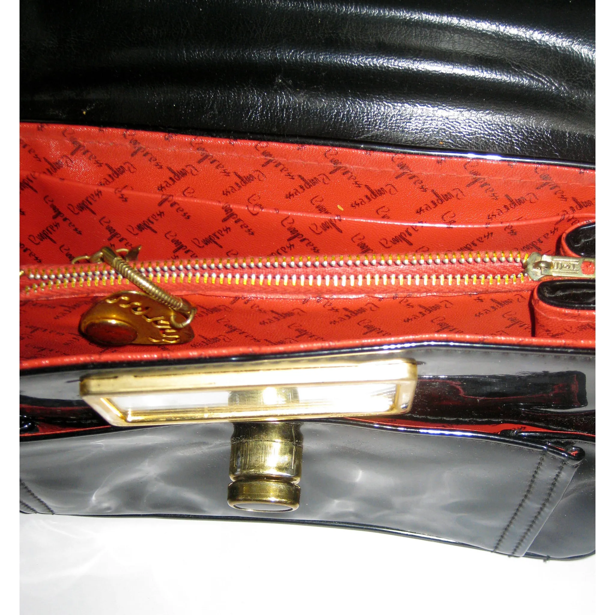 Black Patent Leather Purse By Empress