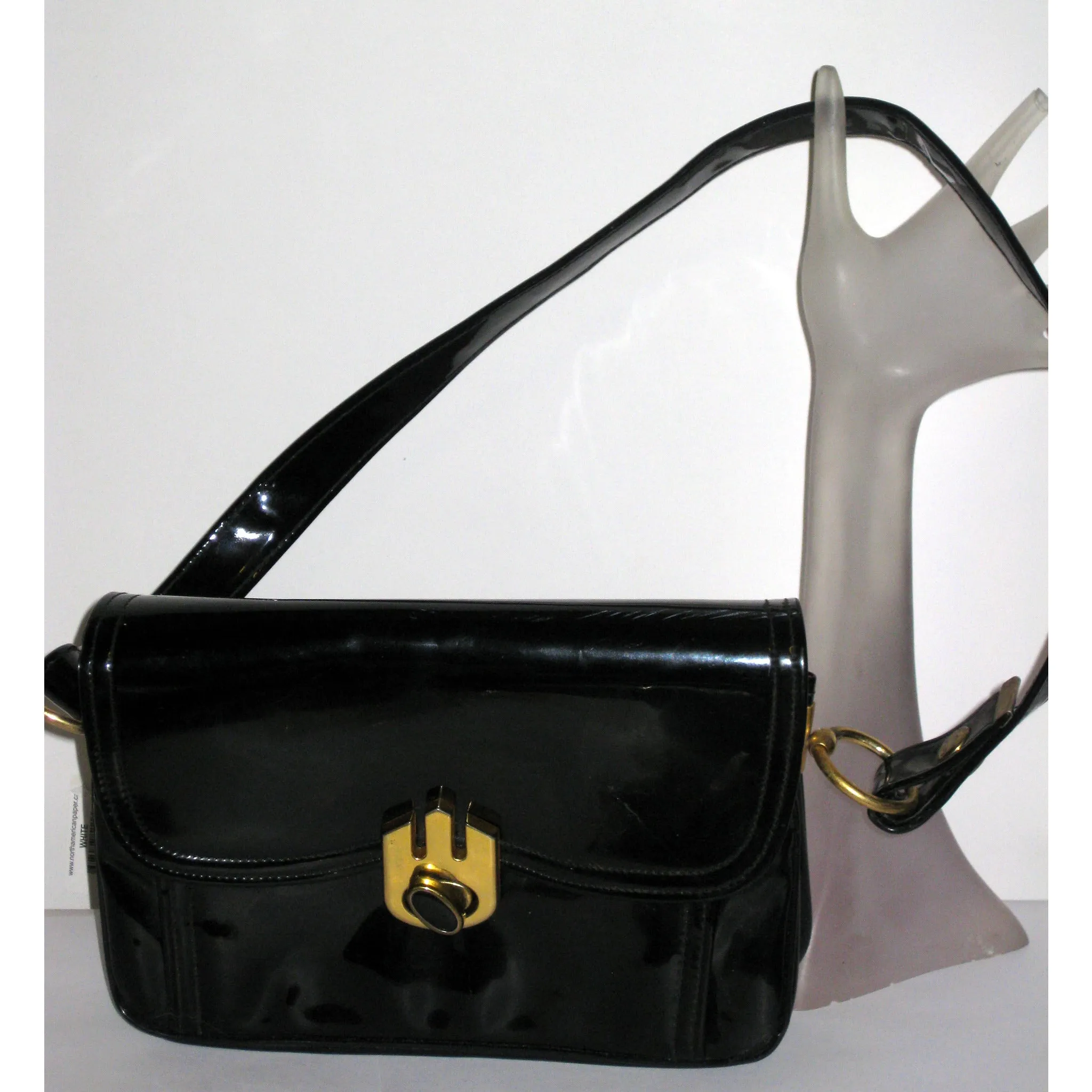 Black Patent Leather Purse By Empress