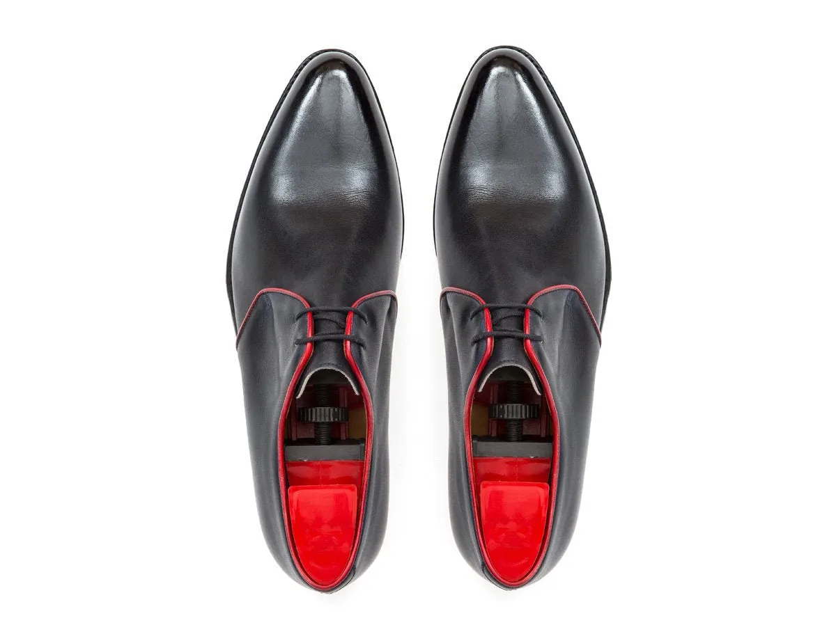 Broadway - MTO - Midnight Calf / Red Piping - JKF Last - Single Leather Sole