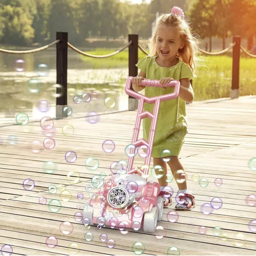 Bubble Lawn Mower for Toddlers Kids Blower Machine Indoor Outdoor Summer PINK 3 