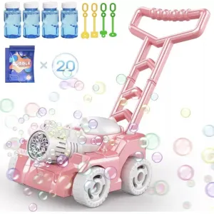 Bubble Lawn Mower for Toddlers Kids Blower Machine Indoor Outdoor Summer PINK 3 
