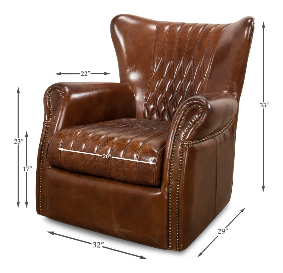 Bugatti Leather Swivel Chair