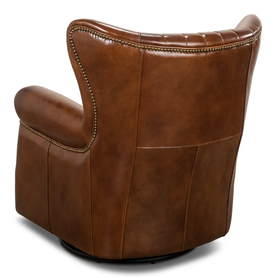Bugatti Leather Swivel Chair