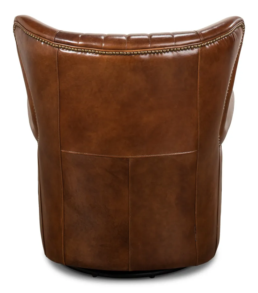 Bugatti Leather Swivel Chair