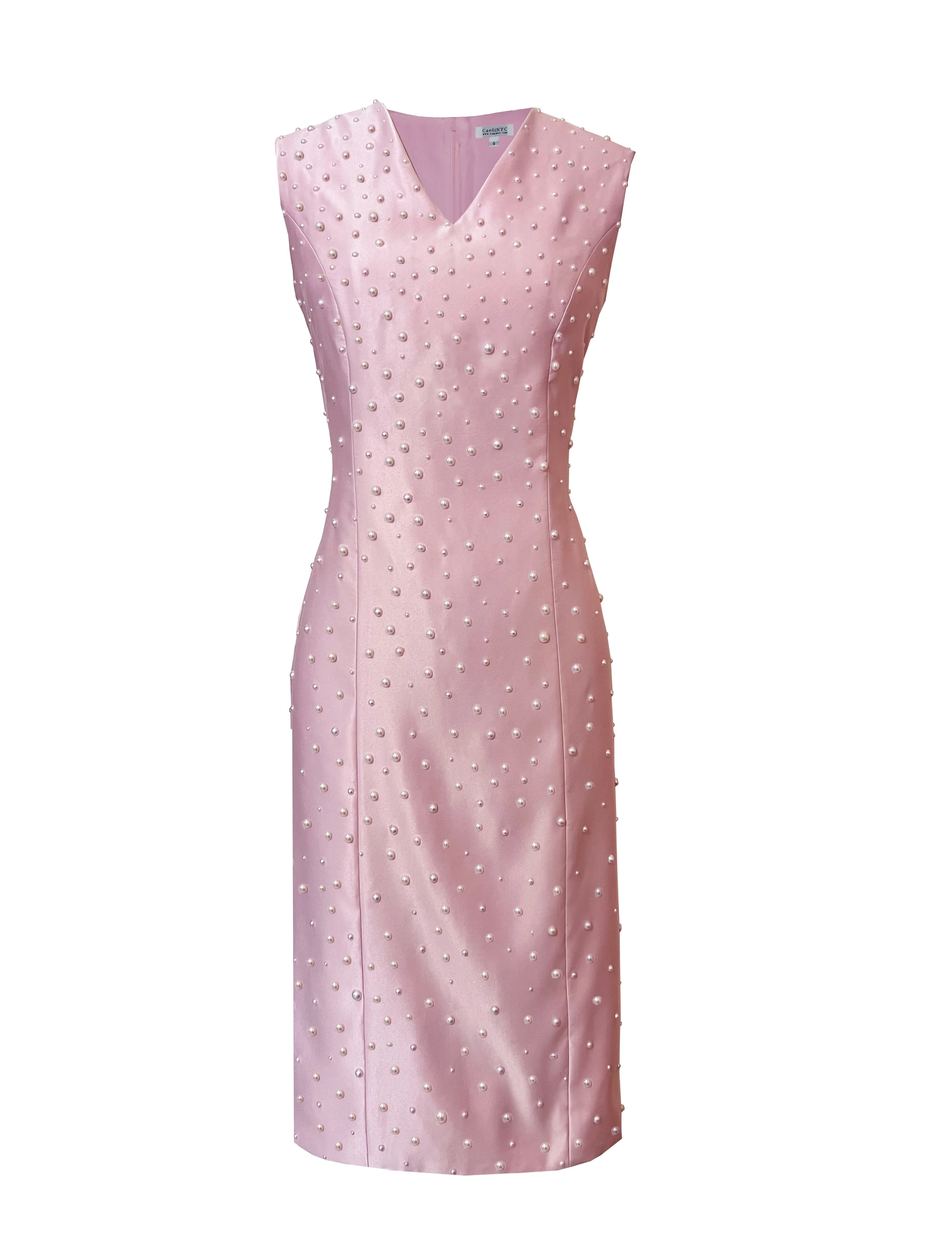 CaeliNYC Malibu Pearl Embellished Sheath Dress