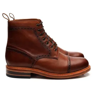 'Caldbeck ll' Tan Brown Leather Derby Boots UK 8 G