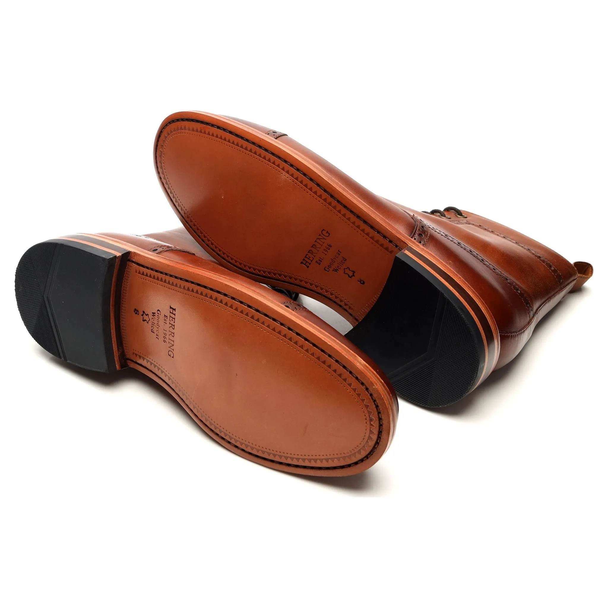 'Caldbeck ll' Tan Brown Leather Derby Boots UK 8 G