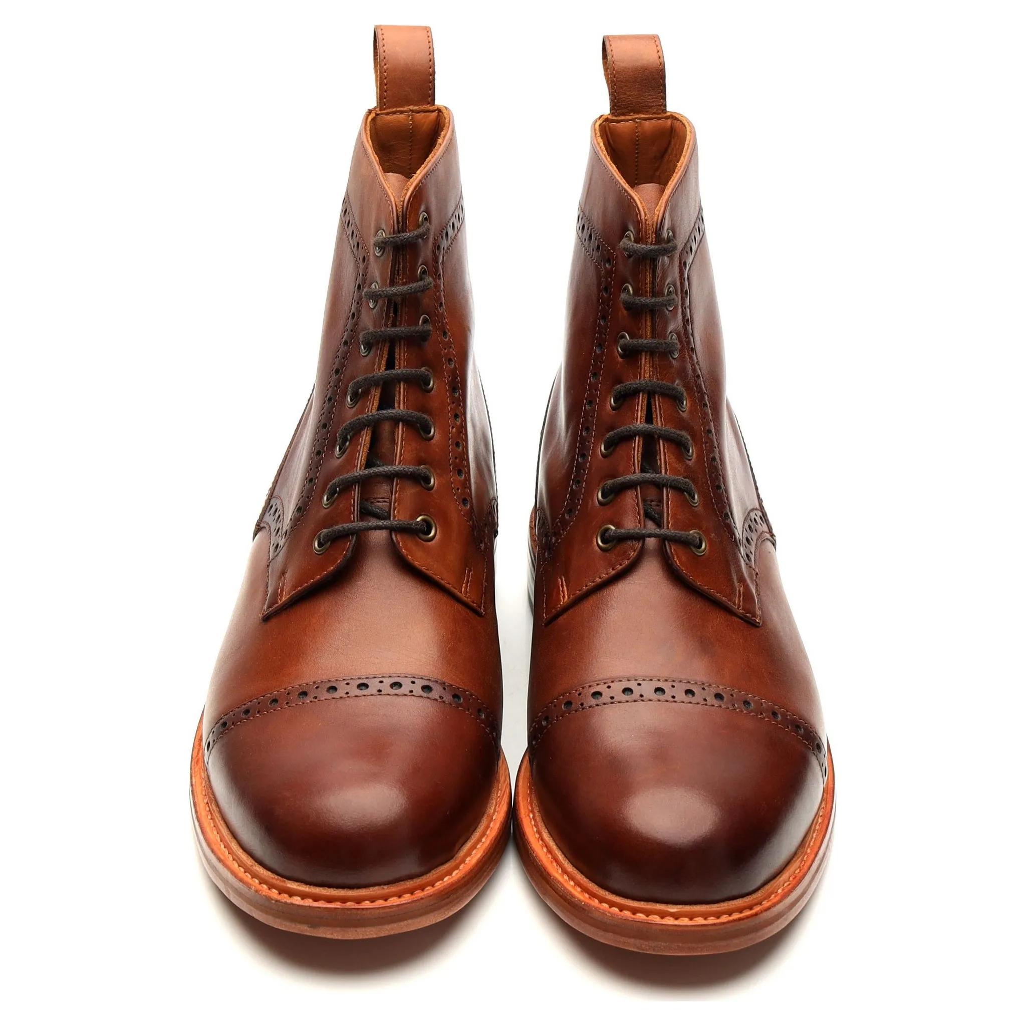 'Caldbeck ll' Tan Brown Leather Derby Boots UK 8 G