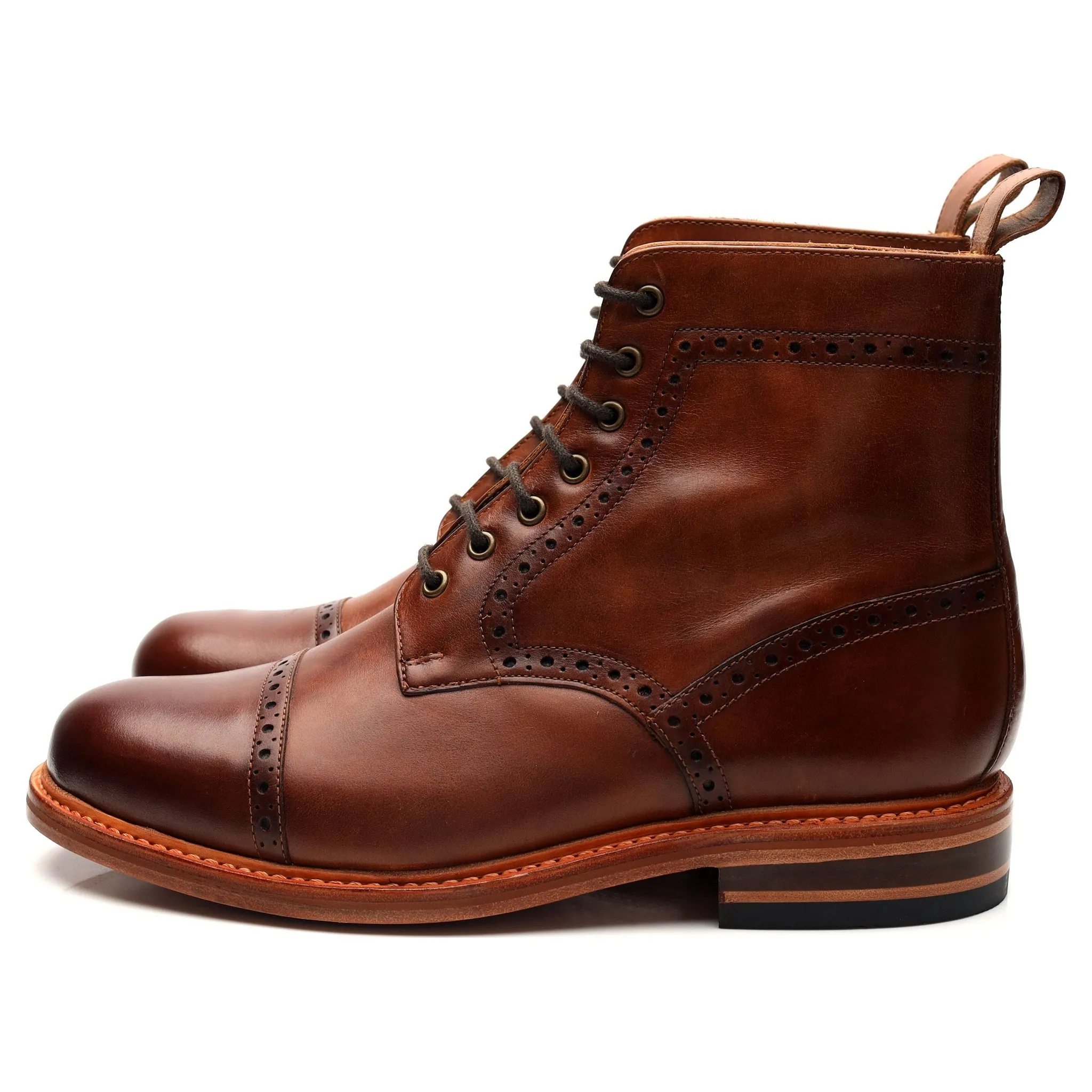 'Caldbeck ll' Tan Brown Leather Derby Boots UK 8 G